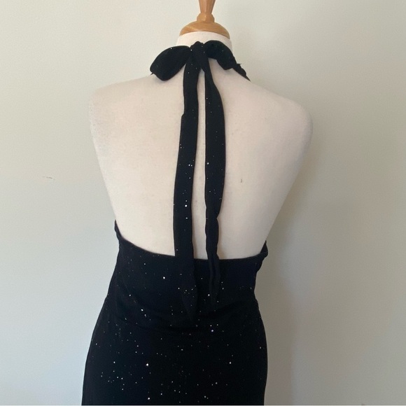 Plus Size Women Net Yarn Rhinestone Halter Backless Elegant Party Dress 4X (20) - Picture 15 of 15